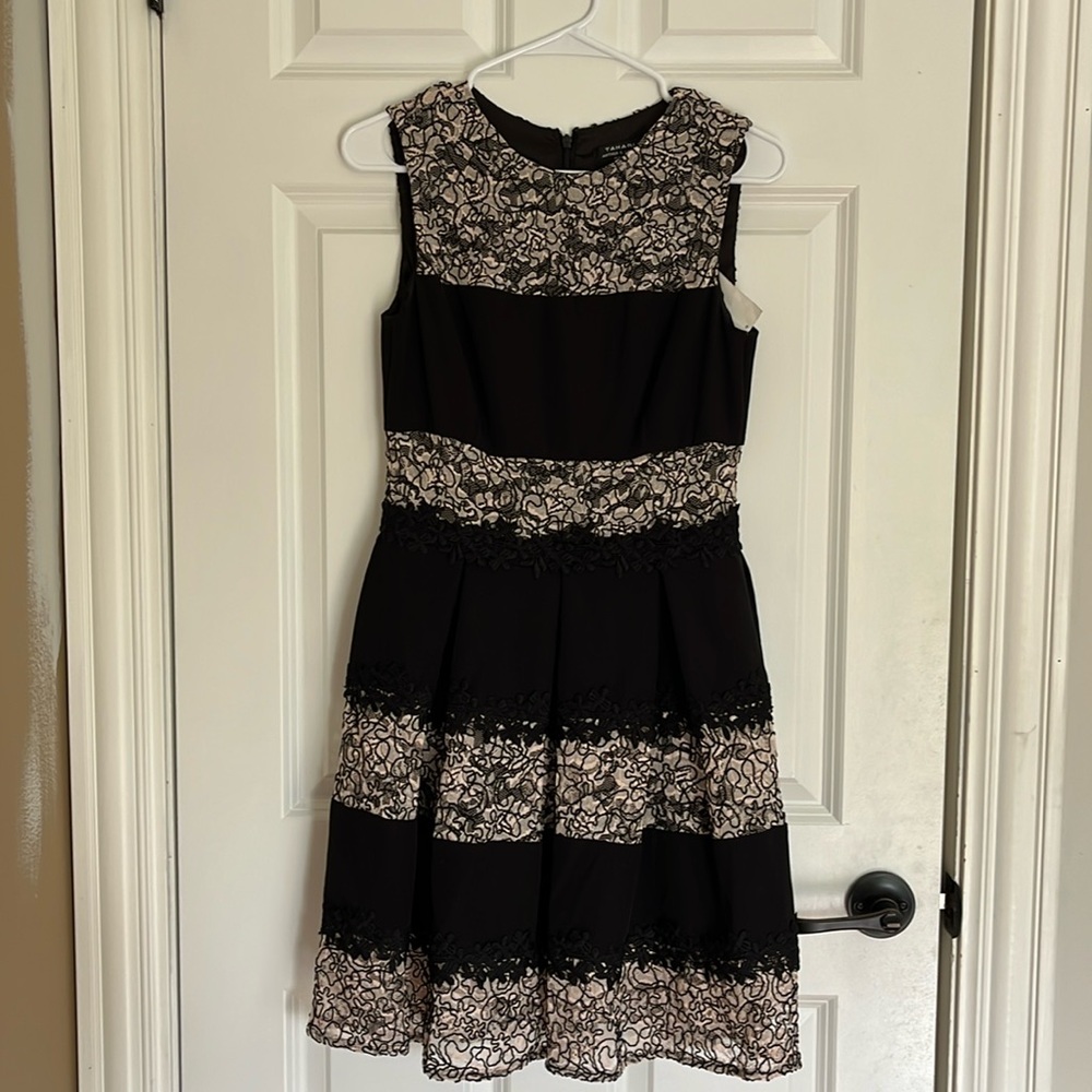 Tahari classic black &pink dress